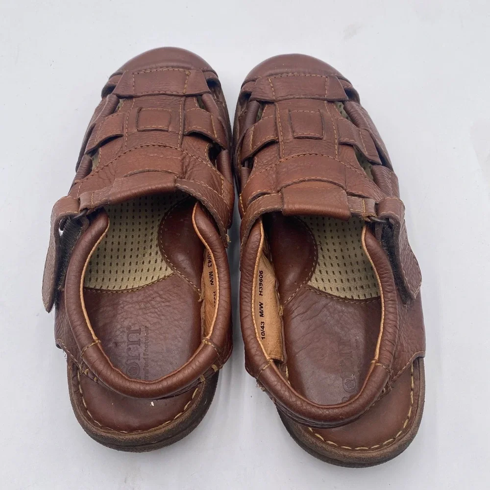 Born H39606 Fisherman Sandals Mens 10 43 Brown Leather Handcrafted Rugged Casual